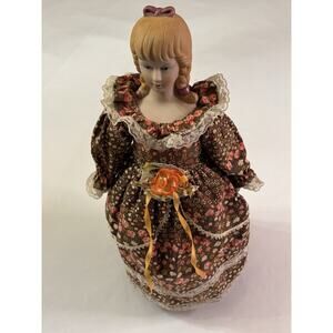 Vintage Shackman Doll Bisque Head, Hands, Feet, Cloth Body Floral Dress Prairie